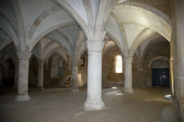 Monks' hall with Gothic vault, Monastery of Alcobaca, Alcobaca, Portugal, 2009.  Artist: Samuel Magal