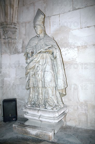 Statue of a bishop, Monastery of Alcobaca, Alcobaca, Portugal, 2009.  Artist: Samuel Magal