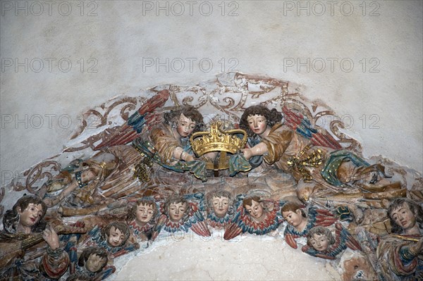 Coloured sculptures of angels, Monastery of Alcobaca, Alcobaca, Portugal, 2009. Artist: Samuel Magal