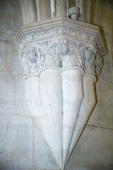 Detail of Gothic style architecture, Monastery of Alcobaca, Alcobaca, Portuga, 2009.  Artist: Samuel Magal