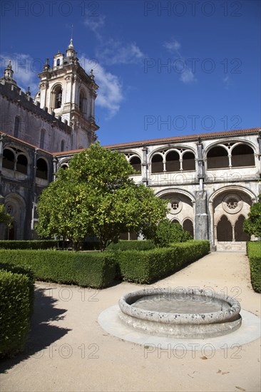 Courtyard and view of the Cloister of King Dinis, Monastery of Alcobaca, Alcobaca, Portugal, 2009. Artist: Samuel Magal