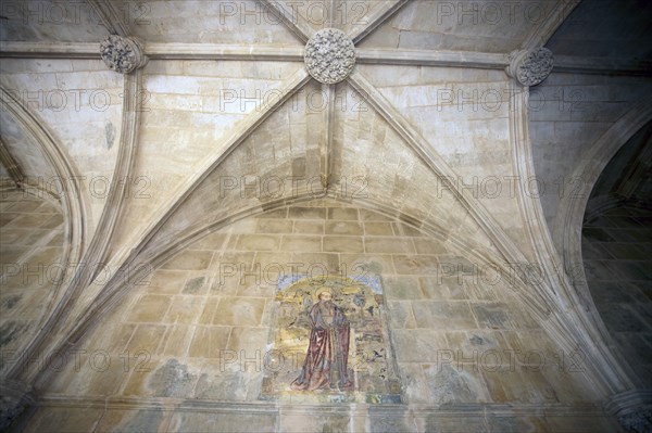 Interior, showing a mural and roof bosses, Monastery of Batalha, Batalha, Portugal, 2009. Artist: Samuel Magal