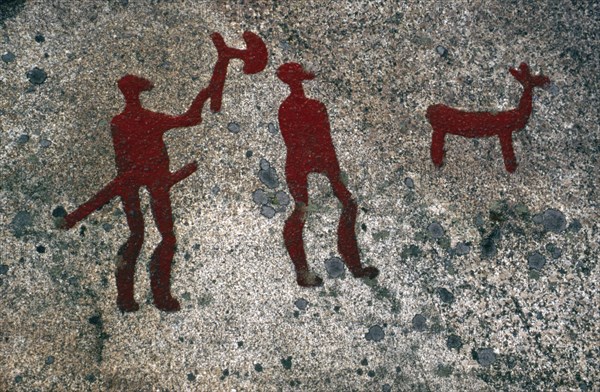 Ambush, Bronze Age rock carving, Tanum, Västra Götaland, Sweden. Artist: Jerker Norlander