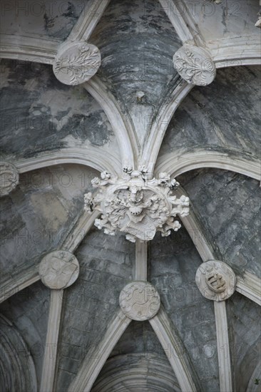 Ceiling detail, Unfinished Chapels, Monastery of Batalha, Batalha, Portugal, 2009. Artist: Samuel Magal