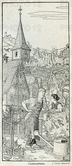 Finding a neighbour, 1898. Artist: J Carben