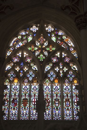 Stained glass window, Founder's Chapel, Monastery of Batalha, Batalha, Portugal, 2009. Artist: Samuel Magal