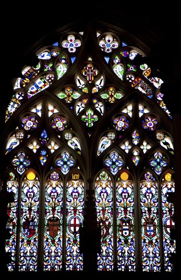 Stained glass window, Founder's Chapel, Monastery of Batalha, Batalha, Portugal, 2009. Artist: Samuel Magal