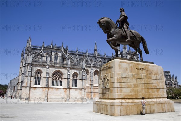 Monastery and statue of Nuno Alvares Pereira, Monastery of Batalha, Batalha, Portugal, 2009. Artist: Samuel Magal