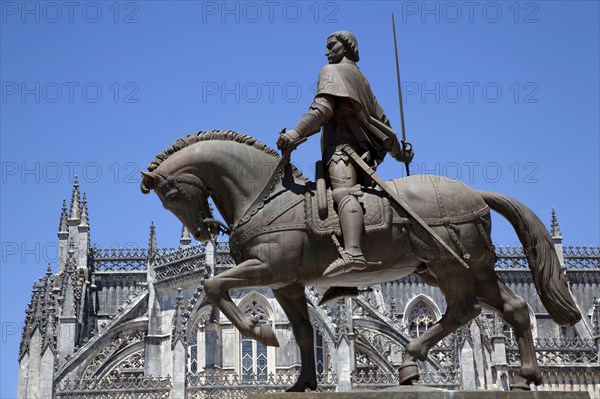 Monastery and statue of Nuno Alvares Pereira, Monastery of Batalha, Batalha, Portugal, 2009. Artist: Samuel Magal