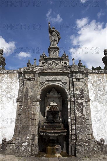 Statue on the monumental Baroque stairway, Bom Jesus do Monte Church, Braga, Portugal, 2009.  Artist: Samuel Magal