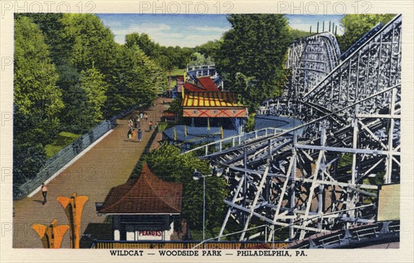 Wildcat ride, Woodside Park, Philadelphia, Pennsylvania, USA, 1947. Artist: Unknown