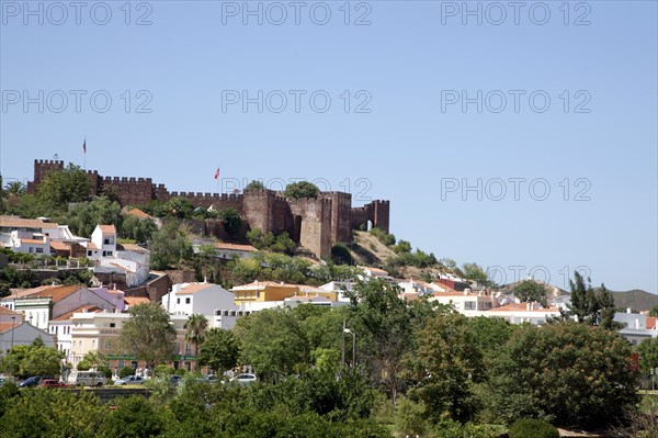 View of the castle and panorama over the surrounding landscape, Silves, Portugal, 2009.  Artist: Samuel Magal