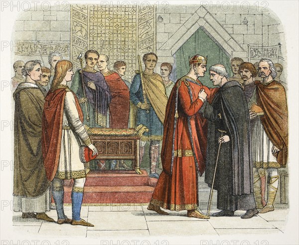 King William I pays court to the English leaders, c1066 (1864). Artist: James William Edmund Doyle