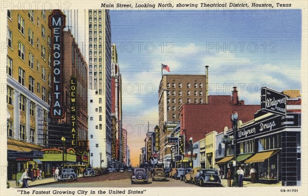 Main Street, Houston, Texas USA, 1940. Artist: Unknown