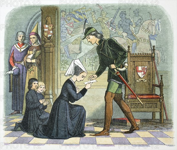 Edward IV of England and Lady Elizabeth Grey, 1464 (1864). Creator: James William Edmund Doyle.