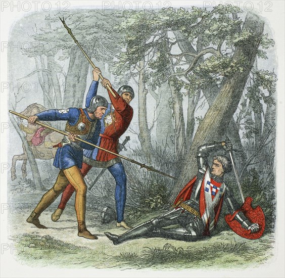 Death of Warwick the Kingmaker, Battle of Barnet, 1471 (1864). Artist: James William Edmund Doyle