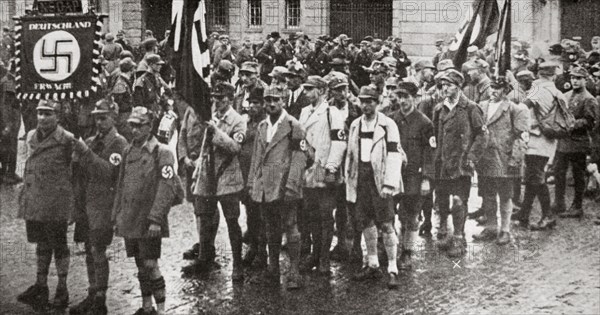 Parade by members of the SA, Weimar, Germany, 1926. Artist: Unknown