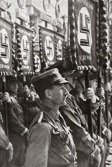 SA stormtroopers on parade, Germany, c1929-1931. Artist: Unknown