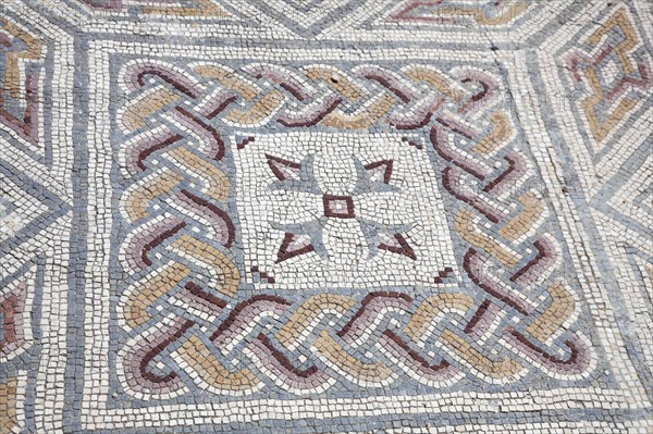 A mosaic floor in the House of the Swastika Cross, Conimbriga, Portugal, 2009. Artist: Samuel Magal