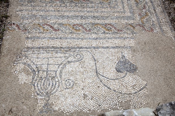 A mosaic floor in the House of the Swastika Cross, Conimbriga, Portugal, 2009. Artist: Samuel Magal