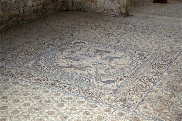 The hunting mosaic, Fountain House, Conimbriga, Portugal, 2009. Artist: Samuel Magal