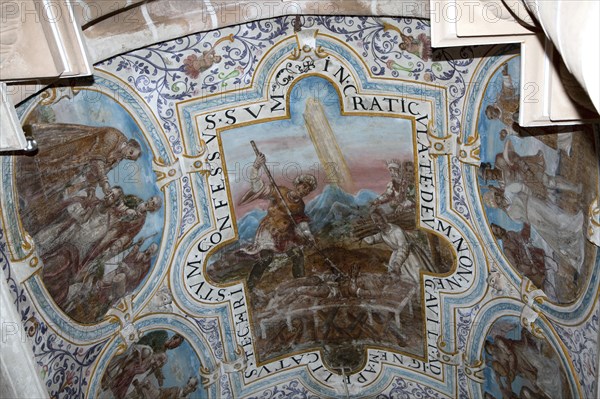 Paintings on the ceiling of the Cathedral of Evora, Portugal, 2009. Artist: Samuel Magal