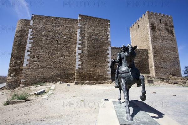 Statue of Ibn Qasi, Lord of Mertola, outside Mertola Castle, Mertola, Portugal, 2009. Artist: Samuel Magal