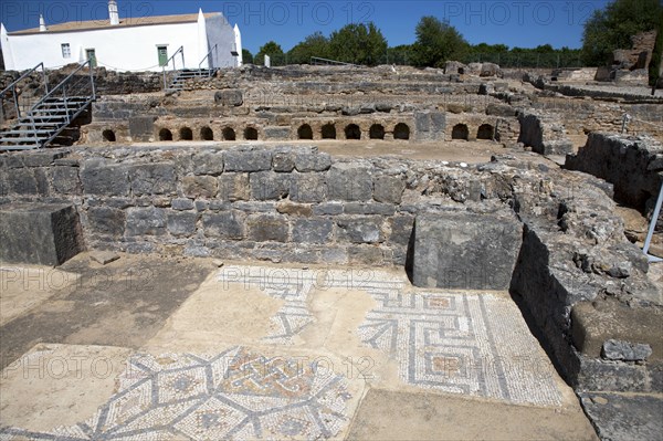 Mosaics in the public baths of Milreu, Portugal, 2009. Artist: Samuel Magal