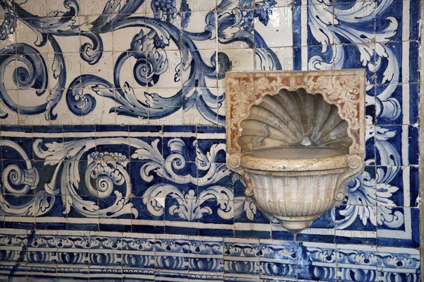 Ceramic tiles in Santa Maria Church, Obidos, Portugal, 2009. Artist: Samuel Magal