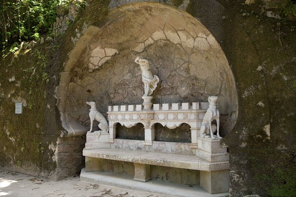 A bench in Regaleira Palace, Sintra, Portugal., 2009. Artist: Samuel Magal