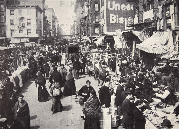 Immigrants on New York City's East Side, USA, 1900s. Artist: Unknown