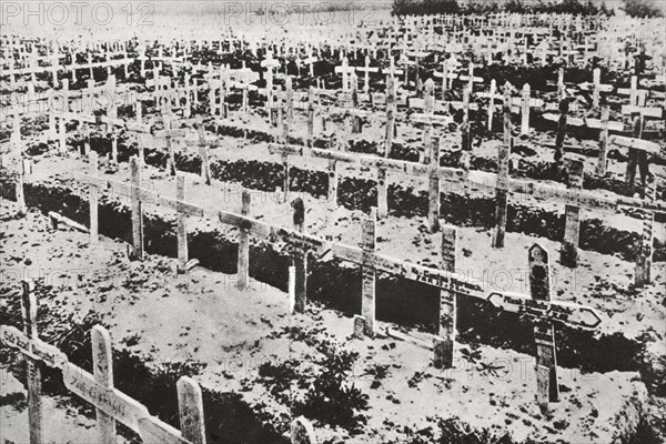 A German cemetery in France, World War I, c1914-c1918. Artist: Unknown