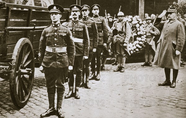 Marshal Foch, French general, saluting the British Unknown Soldier, c1918c1920(?). Artist: Unknown