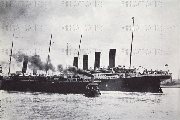 The RMS 'Titanic' leaving Southampton, 10 April 1912. Artist: Unknown