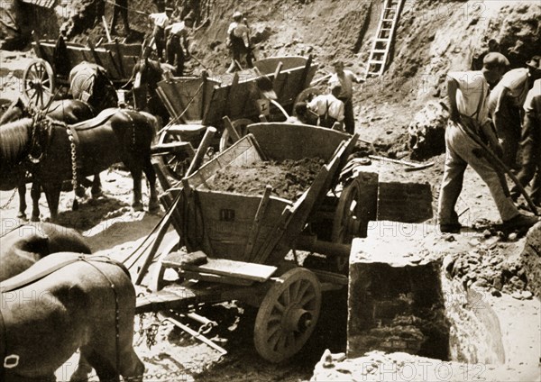 New road under construction, Germany, 1936. Artist: Unknown