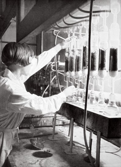 Laboratory research work, Germany, 1936. Artist: Unknown