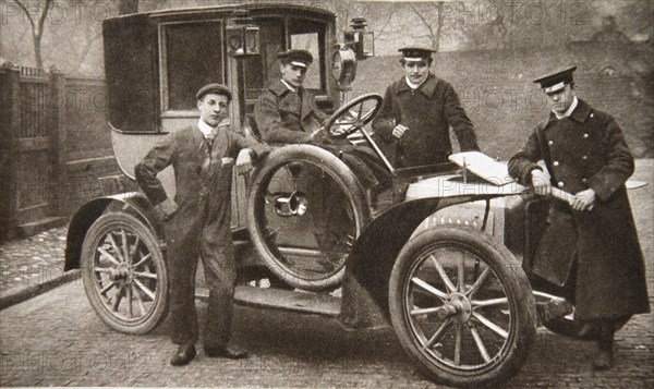 First taxi-cab in Liverpool, Merseyside, 1906. Artist: JP Wood