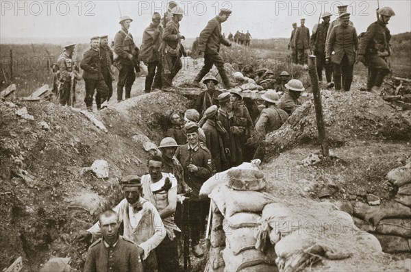 German prisoners brought in from Contalmaison, Somme campaign, France, World War I, 1916. Artist: Unknown