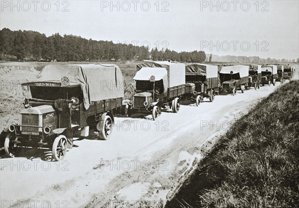 'A long white line. A common sight in France', World War I, 1916. Artist: Unknown