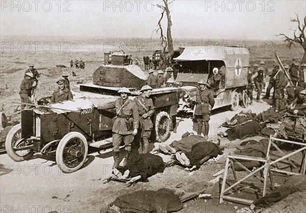 British armoured car, near Guillemont, France, Somme campaign, World War I, 1916. Artist: Unknown