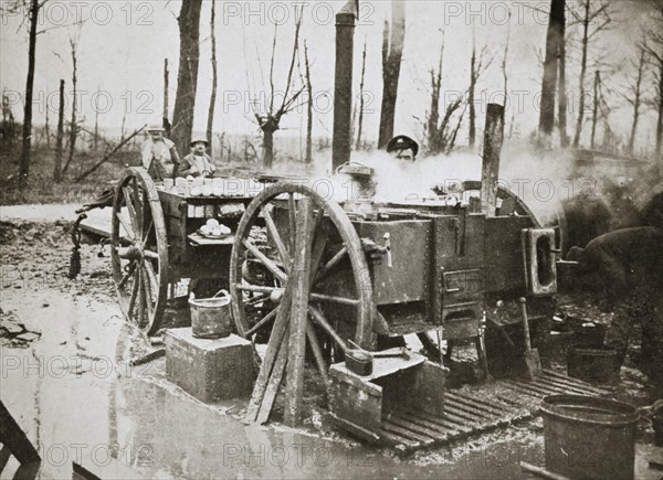 'How Tommy's food is cooked', Somme campaign, France, World War I, 1916. Artist: Unknown