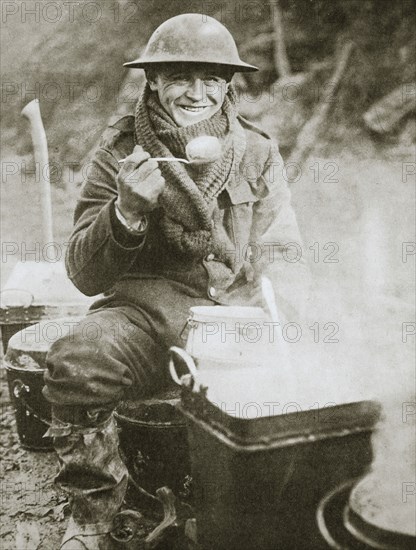 'The cook saves a large one for himself', Somme campaign, France, World War I, 1916. Artist: Unknown