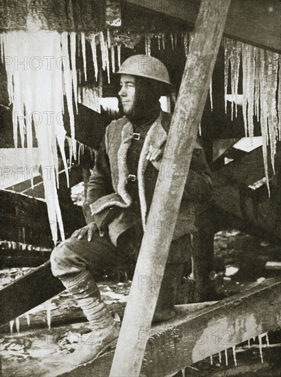 A wintry scene on the Western Front, the Somme, France, World War I, c1916. Artist: Unknown