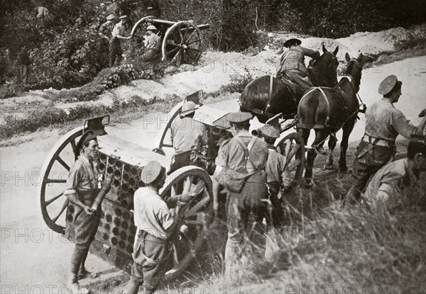 'Feeding the guns and upsetting the Huns', France, World War I, 1916. Artist: Unknown