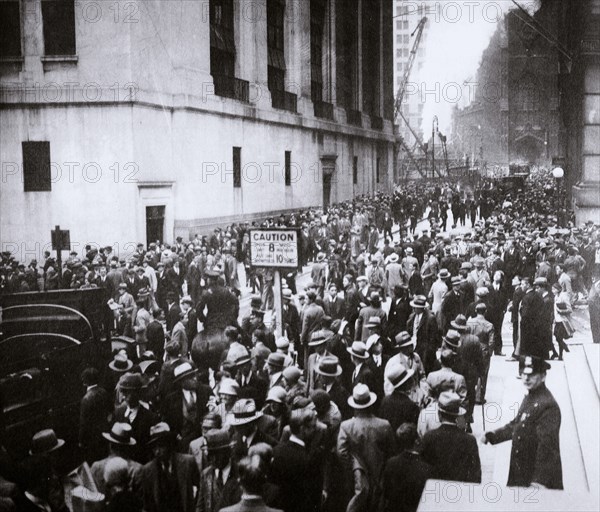 The Wall Street Crash, New York City, USA, Thursday, 24 October 1929. Artist: Unknown