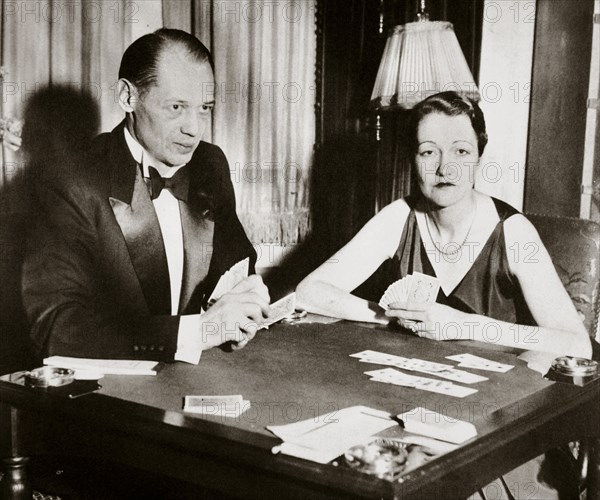 Mr and Mrs Ely Culbertson, American contract bridge players, 1931. Artist: Unknown