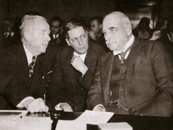 Thomas W Lamont, George Whitney, and JP Morgan, American financiers, 1930s. Artist: Unknown