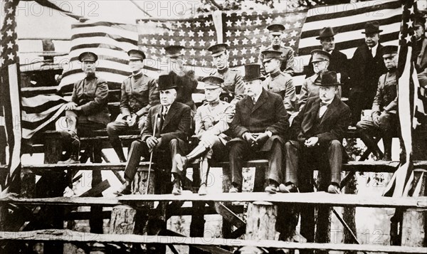 President Warren G Harding at a baseball park, Fort Benning, Georgia, USA, early 1920s. Artist: Unknown