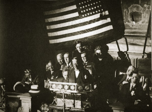 New York Governor Al Smith accepting the Democratic nomination for the Presidency, 1928. Artist: Unknown
