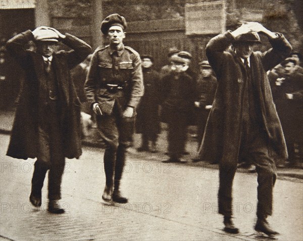 Two Sinn Fein members arrested by British troops, Dublin, Ireland, 1920. Artist: Unknown